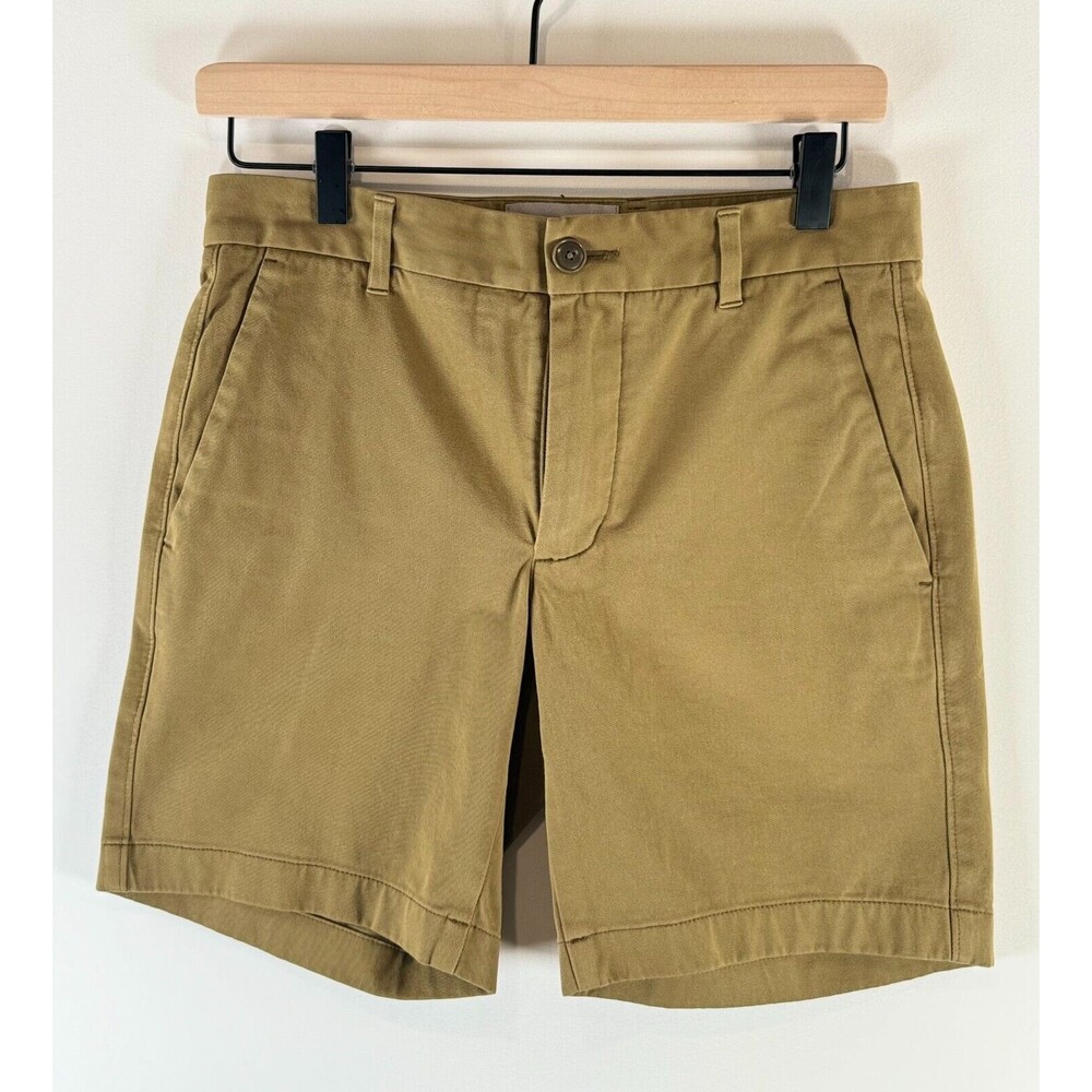Everlane Womens Shorts Green Chino Slim Bermuda Pockets Stretch Casual Size 28